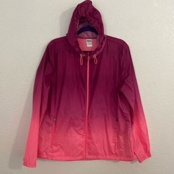 Everlast- Pink Ombre windbreaker jacket- with hood- Size XL - Picture 1 of 9